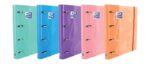 Oxford Europeanbinder Classic Raccoglitore a 4 anelli formato A4+ con ricambio a quadretti 5x5 mm e 4 fori - Chiusura con elastico - Colori assortiti di tendenza