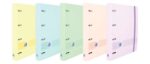 Oxford Europeanbinder Live & Go Raccoglitore a 4 anelli formato A4+ con ricambio a quadretti 5x5 mm e 4 fori - Copertina in plastica resistente - Chiusura con elastico - Colori assortiti pastello