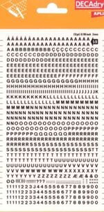 Apli Lettere e numeri trasferibili - Dimensione 3 mm - 795 caratteri - Facile applicazione e rimozione - Nero