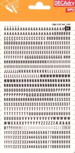 Apli Lettere e numeri trasferibili - Dimensione 4 mm - 792 caratteri - Facili da applicare e rimuovere - Neri