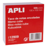 Blocco note Apli 100x100 - 500 fogli - Adesivo - Bianco