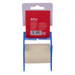 Apli Rotolo di foglietti adesivi con dispenser - Dimensioni del rotolo 60 mm x 10 m - Facile da usare - Adesivo di qualità - Colore foglietti: giallo - Colore dispenser: blu - immagine 2
