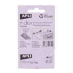 Apli Indici adesivi in pellicola Zigzag 45x25 mm Dispenser da 50 - Facili da applicare - Design a zigzag - Adesivo di qualità - Blu - immagine 2