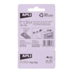 Apli Indici adesivi in pellicola Zigzag 45x25mm Dispenser da 50 - Facili da applicare - Design a zigzag - Rossi - immagine 2