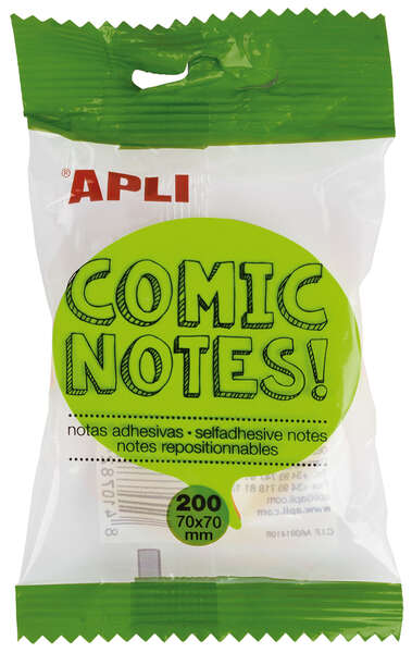 Apli Post-it a forma di fumetto 70x70 mm - Blocco da 200 fogli - 4 colori assortiti - Fluorescenti