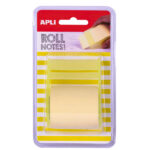 Apli Dispenser per foglietti adesivi in rotolo - 50 mm x 8 m - Facile da usare - Adesivo di qualità - Giallo pastello