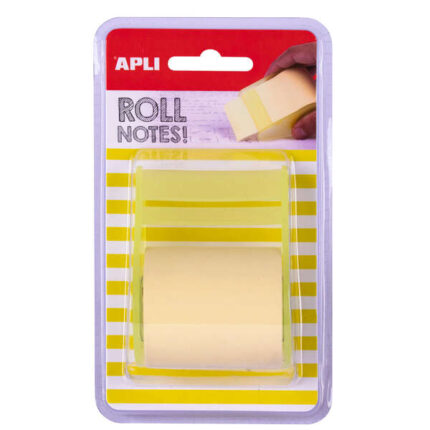 Apli Dispenser per foglietti adesivi in rotolo - 50 mm x 8 m - Facile da usare - Adesivo di qualità - Giallo pastello