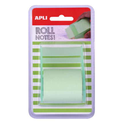 Apli Rotolo Dispenser di Foglietti Adesivi 50 mm x 8 m - Facile da usare - Adesivo di qualità - Pratico e portatile - Verde pastello