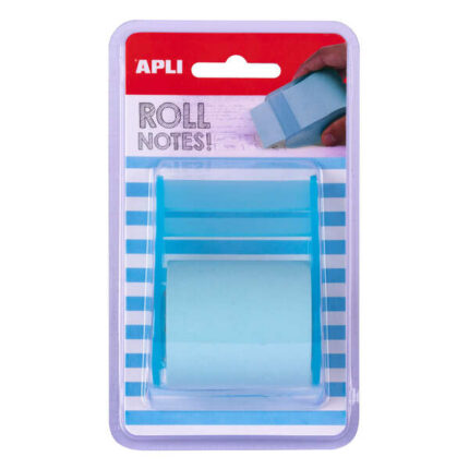 Apli Rotolo Dispenser di Note Adesive 50 mm x 8 m - Facile da usare - Adesivo di qualità - Design ergonomico - Azzurro pastello