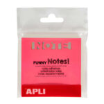 Apli Foglietti adesivi fustellati Note 75x75 mm Blocco da 75 fogli - 3 colori assortiti fluorescenti - Ultra adesivi - Colori assortiti