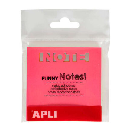 Apli Foglietti adesivi fustellati Note 75x75 mm Blocco da 75 fogli - 3 colori assortiti fluorescenti - Ultra adesivi - Colori assortiti