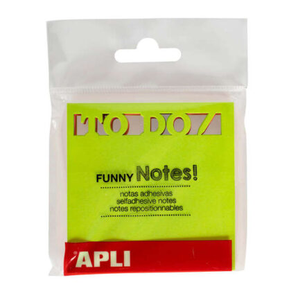 Blocco Apli da 75 foglietti adesivi fustellati To Do 75x75 mm - Ideale per organizzare le attività - 3 colori assortiti fluorescenti