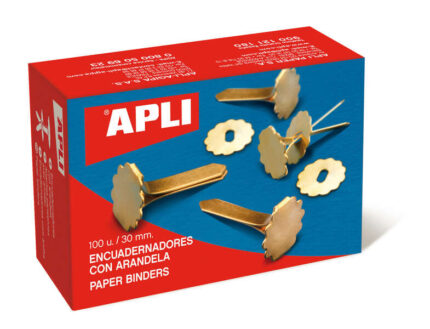 Apli Fermagli metallici con rondella - 30 mm - Includono rondella per abbellire ed evitare graffi - Confezione da 100 pezzi