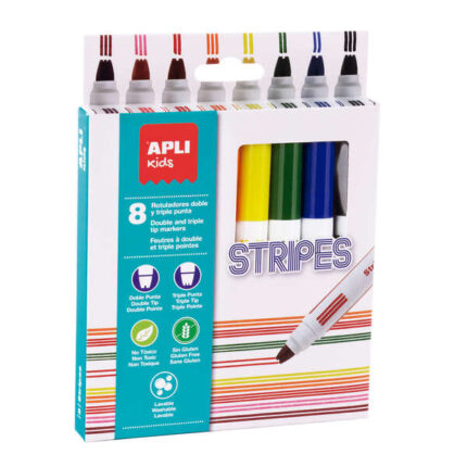 Apli Stripes Confezione da 8 pennarelli - Ø 14