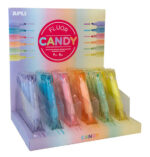 Apli Caramello Espositore da 36 evidenziatori a doppia punta 5 mm piatta e 2 mm rotonda - Ideale per agende
