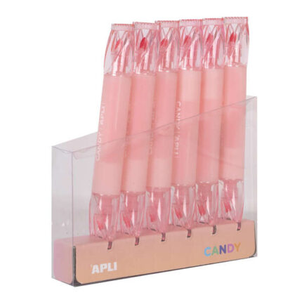 Apli Caramelo Evidenziatore a doppia punta 5 mm piatta e 2 mm rotonda - Ideale per agende