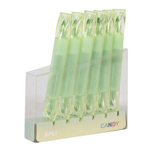 Apli Caramelo Confezione da 6 pennarelli a doppia punta 5 mm piatta e 2 mm rotonda - Ideale per agende