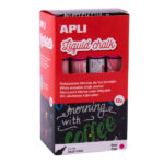 Apli Pennarello a gesso liquido rosa - Punta tonda - Ideale per lavagne