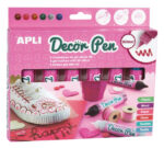 Apli Confezione da 6 pennarelli gel 3D con finitura glitterata da 25 ml - Personalizza regali