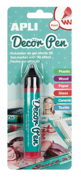 Apli Pennarello Gel 3D con Finitura Perlata - 25 ml - Ideale per Decorare Plastica