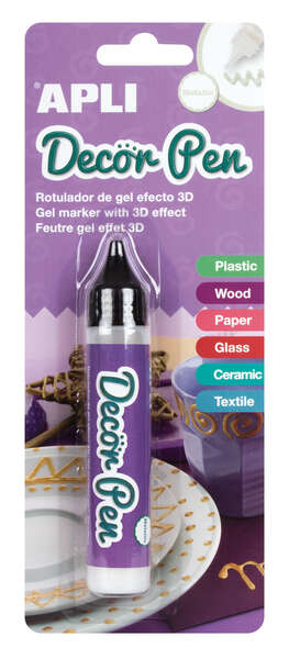 Apli Pennarello Gel 3D Metallizzato - 25 ml - Personalizza facilmente regali