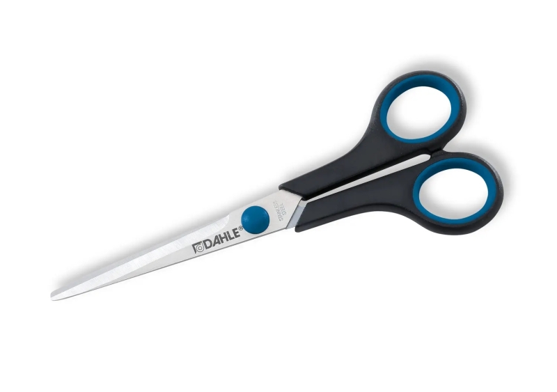 Dahle 54407 Office Comfort-Grip Forbici in acciaio temperato 18 cm - Lame affilate - Manici rivestiti in gomma