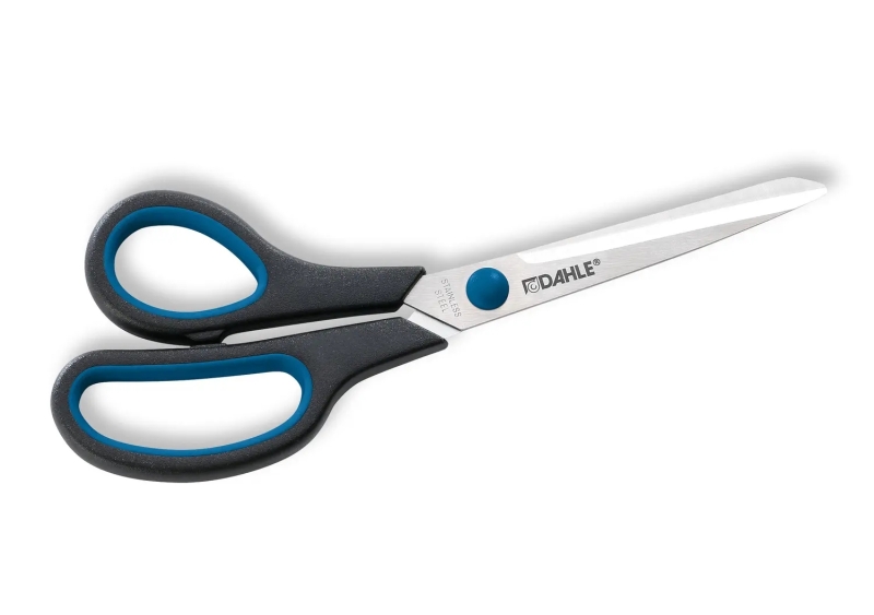 Dahle 54418 Office Comfort-Grip Forbici in acciaio temperato 21 cm - Modello speciale per mancini - Lame affilate - Manici rivestiti in gomma