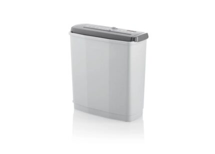 Dahle PaperSAFE 60 Distruggidocumenti manuale a strisce P-2 - Distrugge fino a 6 fogli alla volta - Capacità del cestino 11 L - Adatto per carta e cartoncini - Colore bianco/grigio