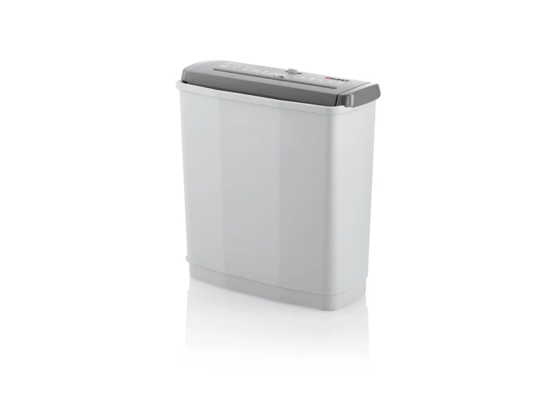Dahle PaperSAFE 60 Distruggidocumenti manuale a strisce P-2 - Distrugge fino a 6 fogli alla volta - Capacità del cestino 11 L - Adatto per carta e cartoncini - Colore bianco/grigio