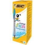 Bic Cristal Fun Penna a sfera - Punta larga da 1,6 mm - Inchiostro a base di olio - Colore blu turchese - immagine 3