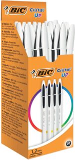 Bic Cristal Up Penna a sfera - Punta da 1,2 mm - Inchiostro a base di olio - Corpo bianco - Colore nero - immagine 4