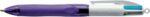 Bic 4 Colours Grip Fashion Penna a sfera retrattile con impugnatura - Punta media da 1 mm - Tratto da 0