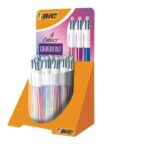 Bic 4 Colours Gradient Espositore da 30 penne a sfera retrattili - Punta media da 1,0 mm - Inchiostro a base di olio - Corpo bianco/sfumato tricolore - 4 colori - immagine 4