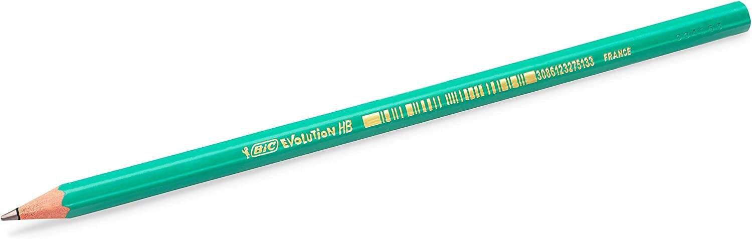 Bic Evolution Original Matita di grafite esagonale - Mina HB ultra resistente - Senza legno - Non si scheggia