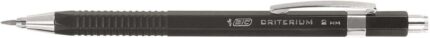 Matita meccanica Bic Criterium 2 mm HB con gomma - Punta retrattile - Clip metallica - Corpo di colore nero