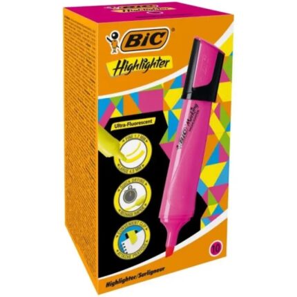 Bic Marking Highlighter Flat Evidenziatore fluorescente - Punta smussata - Tratto tra 1