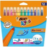 Bic Kids Couleur XL Confezione da 12 pennarelli - Punta larga - Lavabili - Colori assortiti