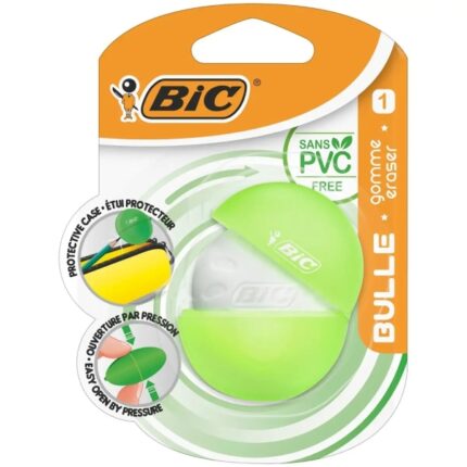 Gomma bianca Bic Bulle - Gomma sintetica - Senza PVC - Custodia protettiva in colori casuali