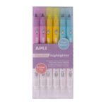 Apli Erasable Highlighter Espositore da 5 confezioni da 6 evidenziatori cancellabili - Punta smussata da 4 mm - Colori assortiti - immagine 2