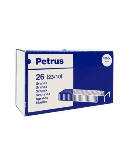 Petrus Scatola da 1000 graffette 23/10 ramate - Fino a 70 fogli - Gancio da 10 mm