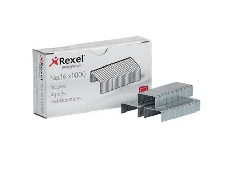 Rexel Confezione da 1000 graffette 24/6 n. 16 - Fino a 20 fogli - Acciaio di alta qualità - Perno da 6 mm