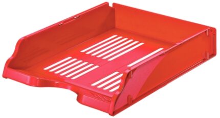 Esselte Transit Vassoio portadocumenti - Formato verticale o a gradini A4 - Spazio per etichetta identificativa - Colore rosso