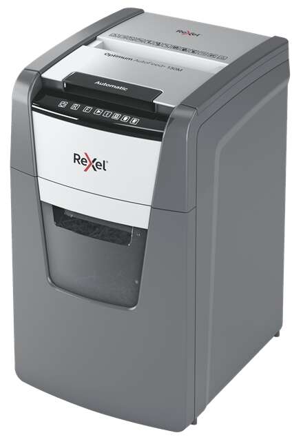Rexel Optimum AutoFeed 130M Distruggidocumenti automatico a microtaglio - Cestino da 44 L - Alimentazione automatica fino a 130 fogli - Tecnologia anti-inceppamento