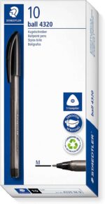 Staedtler Ball 4320 M Penna a sfera Punta da 1 mm - Scrittura fluida - Corpo triangolare - Colore nero - immagine 2