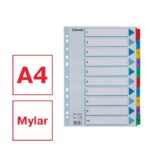 Esselte Indice in cartoncino con linguette rinforzate - A4 - Numerate da 1 a 10 - Multicolore - immagine 2