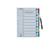Esselte Indice in cartoncino con linguette rinforzate - A4 - Numerate da 1 a 10 - Multicolore - immagine 4