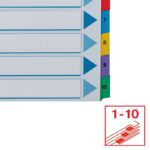 Esselte Indice in cartoncino con linguette rinforzate - A4 - Numerate da 1 a 10 - Multicolore - immagine 5