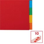 Esselte Divisori in cartoncino A4 con fori multipli 150 g - 10 linguette in 5 colori - Confezionati in sacchetti singoli - immagine 5