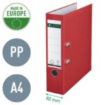 Rado e portaetichette sul dorso - Cartone rivestito in plastica - Angolari metallici - Colore rosso