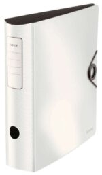 Leitz Active Solid Raccoglitore a leva per formato A4 - Dorso largo arrotondato da 75 mm - Meccanismo a 180° - Chiusura con elastico - Colore bianco
